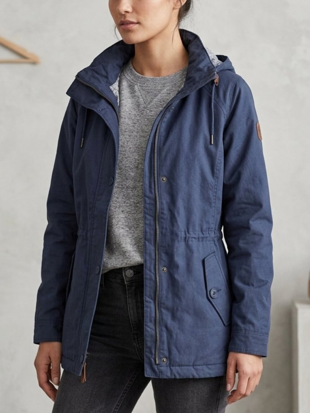 Columbia Lookout Butte Hooded Utility Parka Jacket Navy Blue Size M